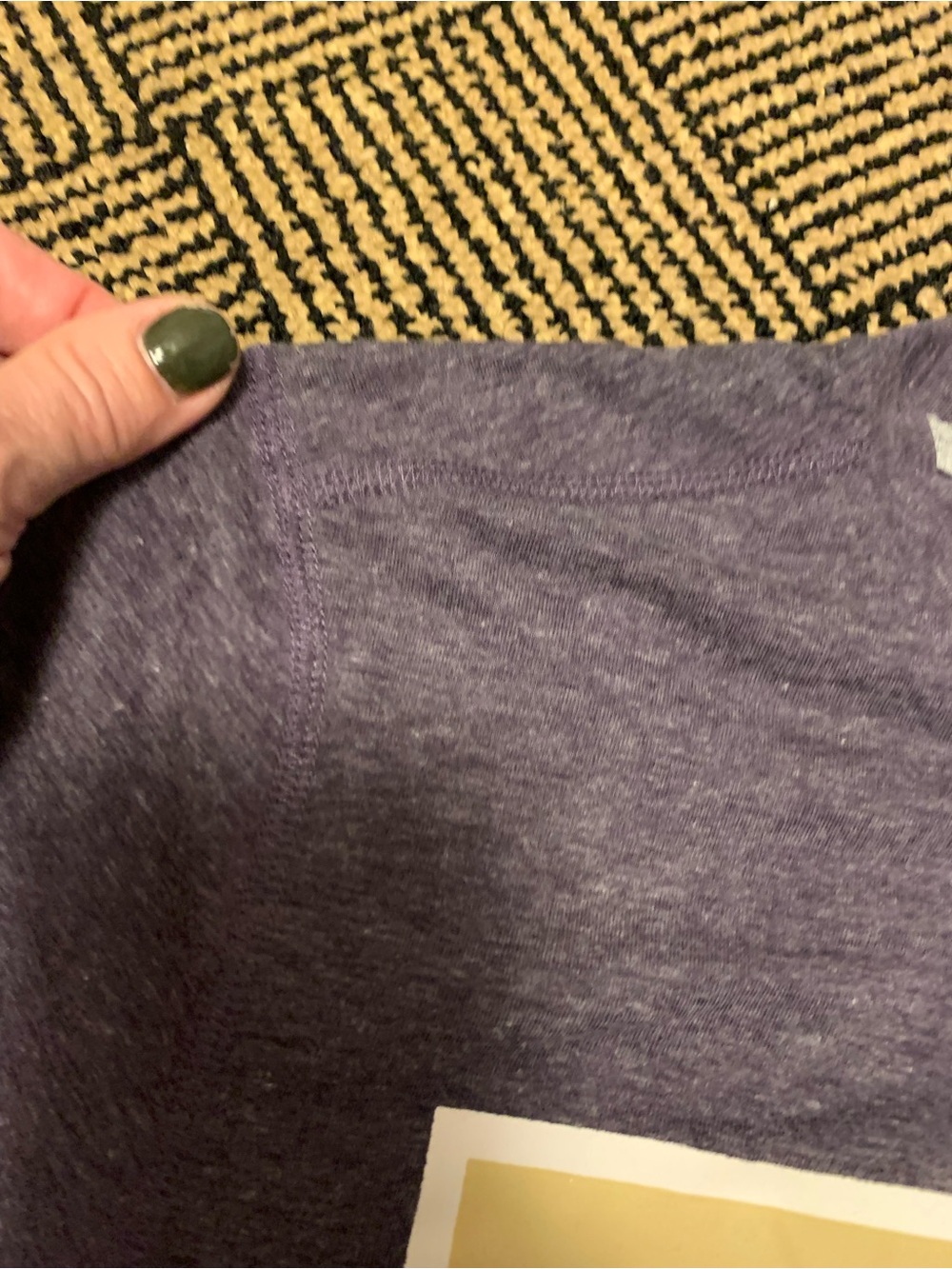 Champion Heather purple-Navy color Short-Sleeve Tee with Gold 'W' - WSU - Picture 6 of 13